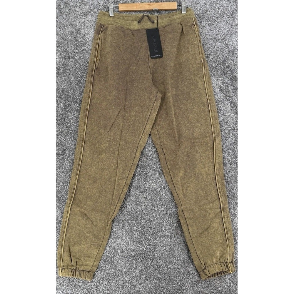 Alphalete Men's Identity Joggers Brown Olive  Washed Sage Size Medium AL21-1111